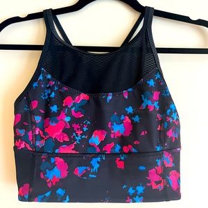 Lululemon Clip-In Long Line Bra Size 4 in Print Dandy Digie